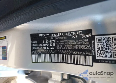2010 Mercedes-Benz C 300 Sport 4Matic from USA, damaged, VIN WDDGF8BB8AR088860